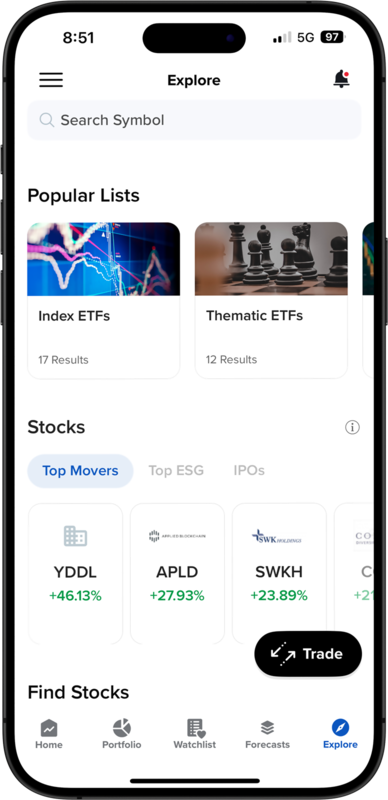 GlobalTrader Explore Tab